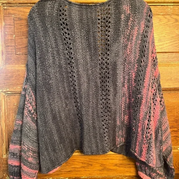 Free People Blue and Pink Off-the-Shoulder Sweater - Picture 4 of 6
